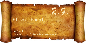 Ritzel Fanni névjegykártya